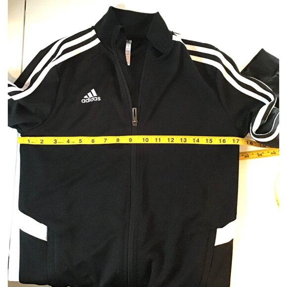 ADIDAS-WOMENS BLACK LIGHT WEIGHT TRACKSIDE POCKETS ZIP-UP JACKET SIZE SMALL - Picture 6 of 7